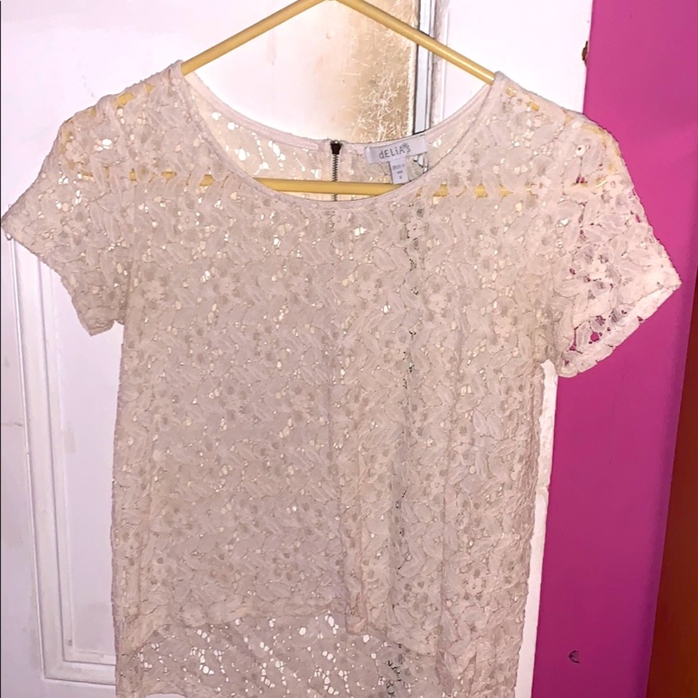 very pretty floral white short sleeve blouse